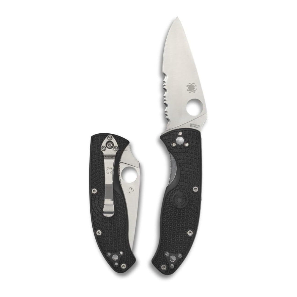 Spyderco Tenacious Lightweight Folding Pocket Knife with Black FRN Handle