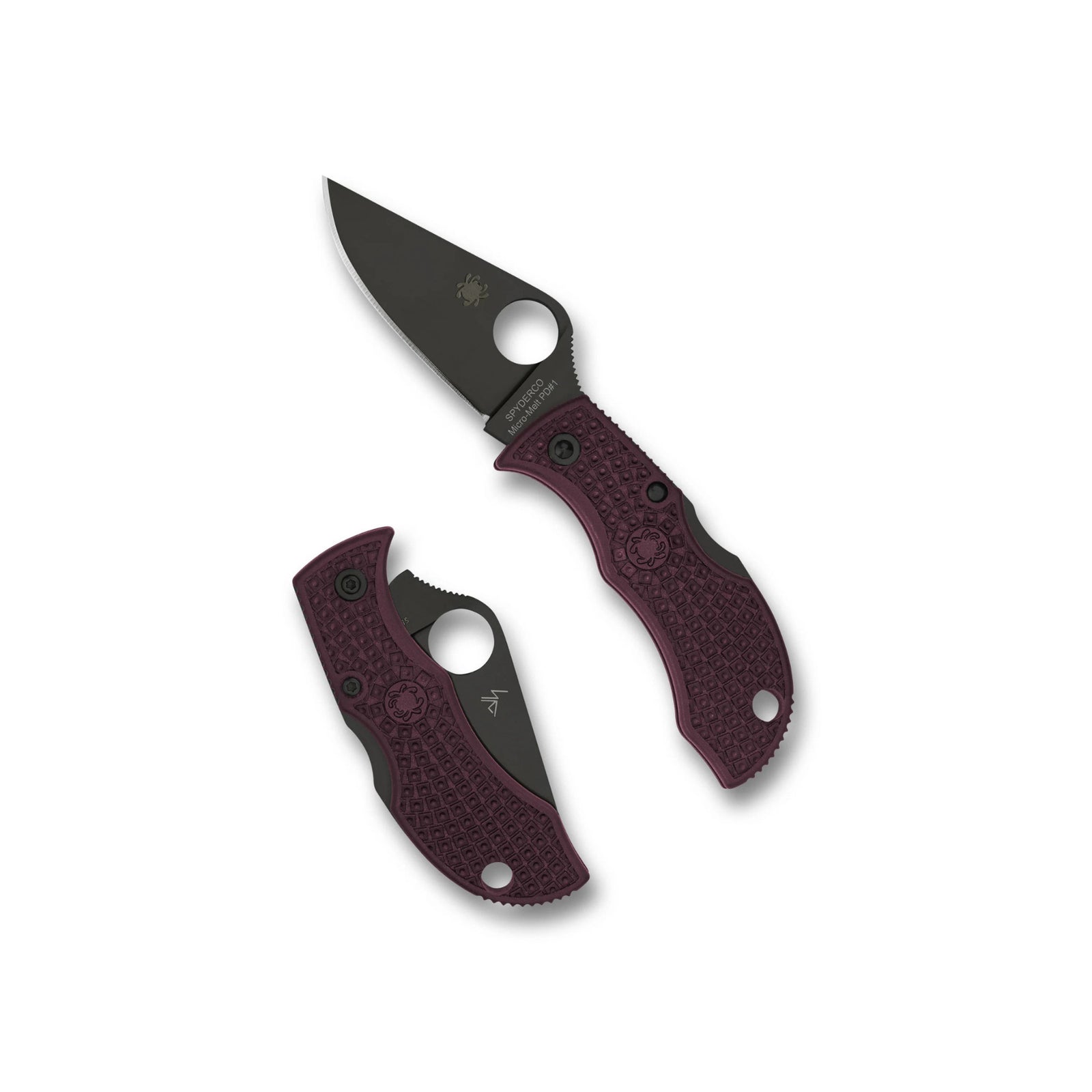 Spyderco Micro-Melt PD#1 Black Blade Limited Sprint Run (Burgundy)