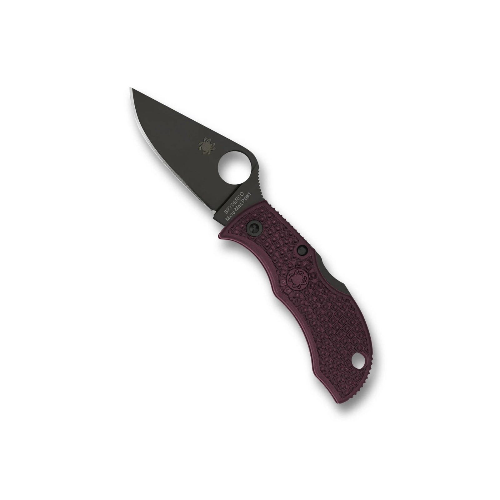 Spyderco Micro-Melt PD#1 Black Blade Limited Sprint Run (Burgundy)
