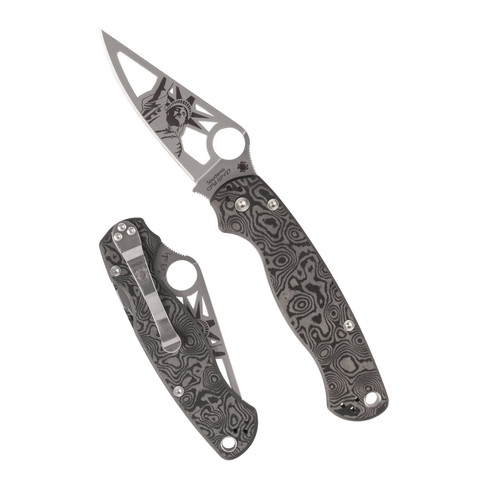 Spyderco Para Military 2 Folding Knife - CPM SPY27 Steel (Statue of Liberty)