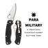 Spyderco Para Military 2 Left Handed Folding Knife 3.4 Inch Blade G10 Handle