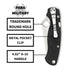 Spyderco Para Military 2 Left Handed Folding Knife 3.4 Inch Blade G10 Handle