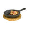 Kchenprofi Serving and Grilling Pan Round (Cast Iron) with Wooden Board