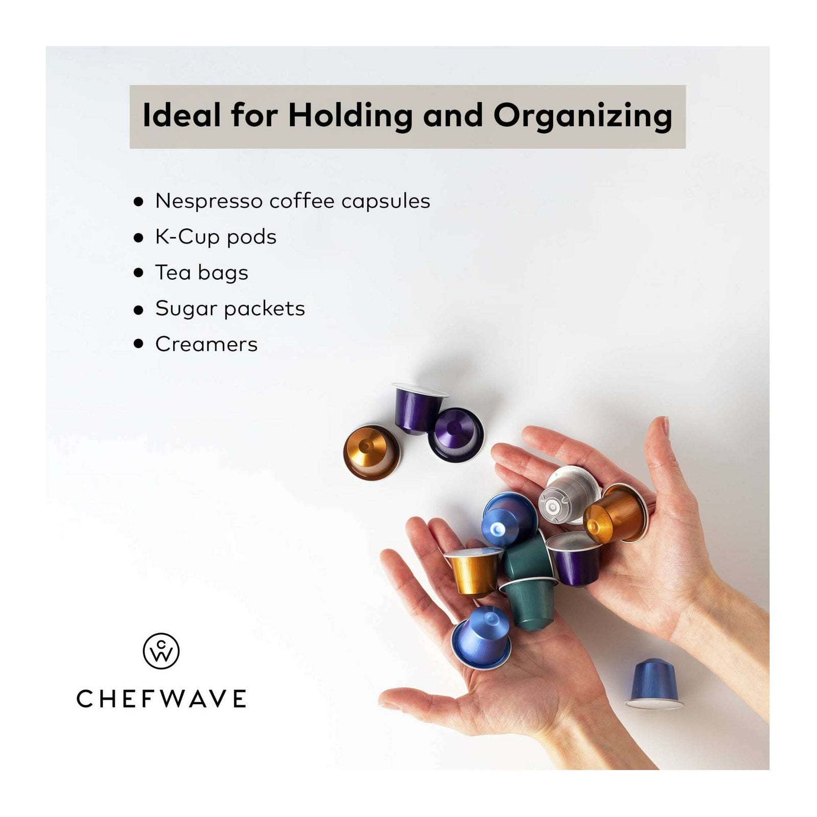 ChefWave Coffee Pod Organizer for Nespresso Capsules